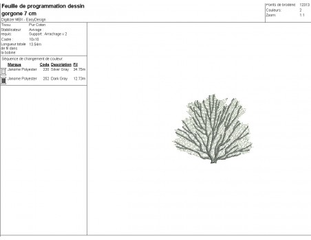 Instant download machine embroidery design gorgonian sea fan