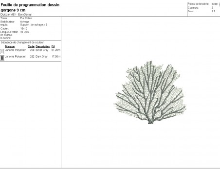 Instant download machine embroidery design gorgonian sea fan