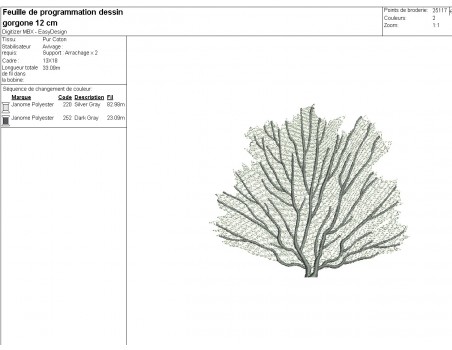 Instant download machine embroidery design gorgonian sea fan