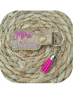 Instant download machine embroidery  design key ring Mère Veilleuse