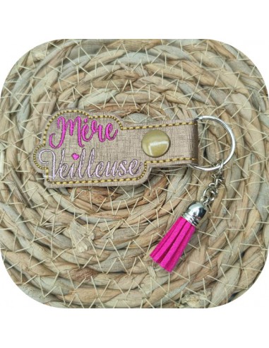 Instant download machine embroidery  design key ring Mère Veilleuse
