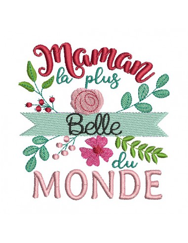 Instant download machine embroidery design  beautiful mom in the world