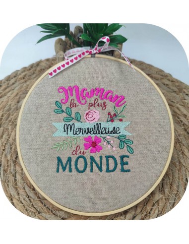 Machine à Tatouer Motif "Maman" Version Broderie - Fichier Numérique à Télécharger, Pour Machine à Broder, Design Personnalisé