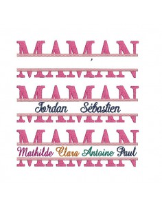 Motif de broderie machine  maman  a personnaliser
