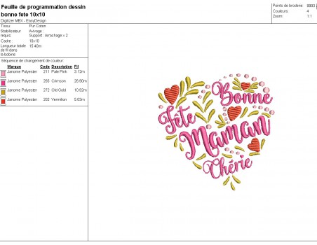 Instant download machine embroidery design  Happy Mother's Day