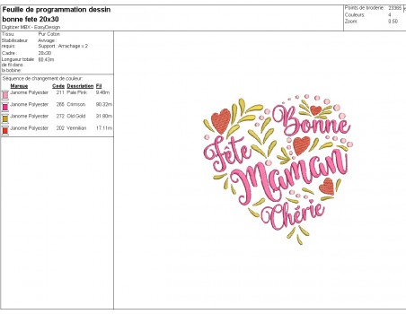Instant download machine embroidery design  Happy Mother's Day