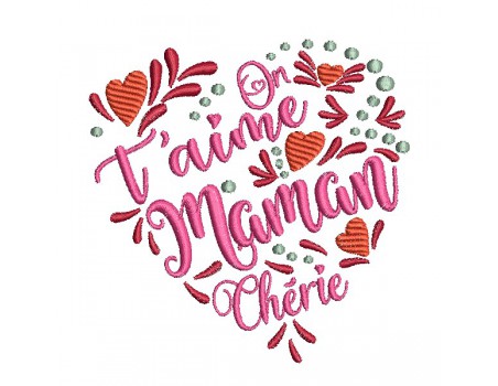 Instant download machine embroidery design  we love you mom