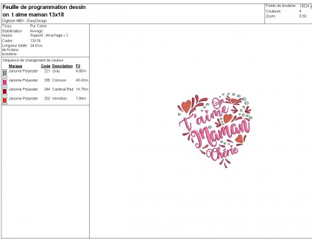 Instant download machine embroidery design  we love you mom