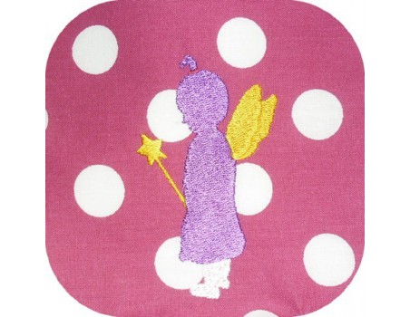 Motif de broderie silhouette bébé déguisé en fée