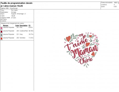 Instant download machine embroidery design  I love mom