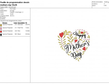 Instant download machine embroidery design  happy mother s day