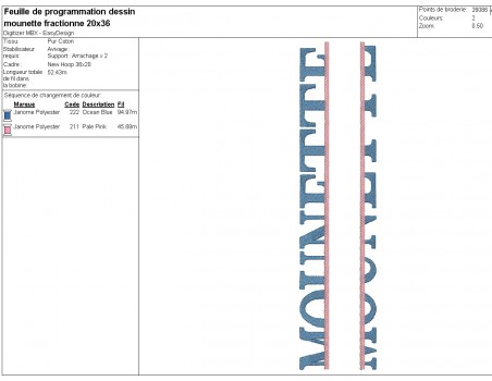 Instant download machine embroidery design customizable mounette