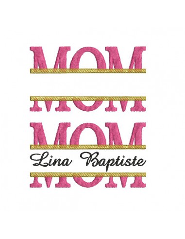 Instant download machine embroidery design customizable mom