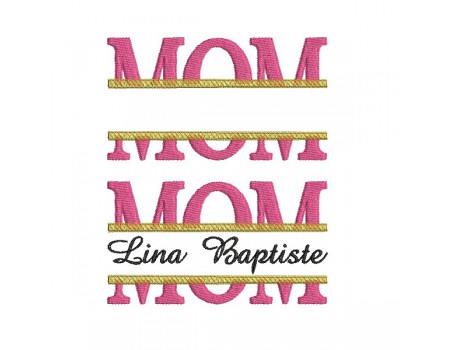 Instant download machine embroidery design customizable mom