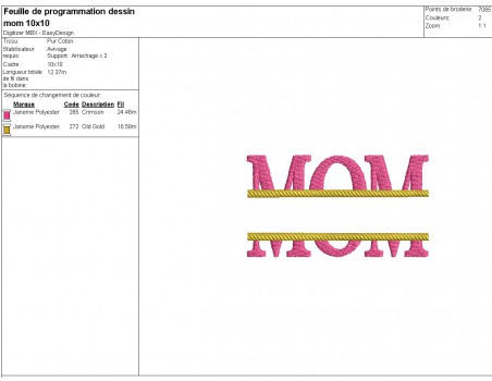 Motif de broderie machine  mom  a personnaliser