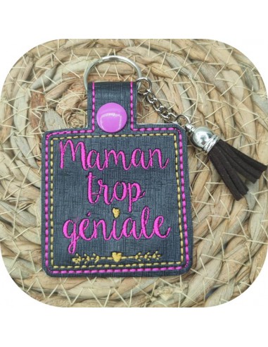 machine embroidery design  awesome mom keychain ith