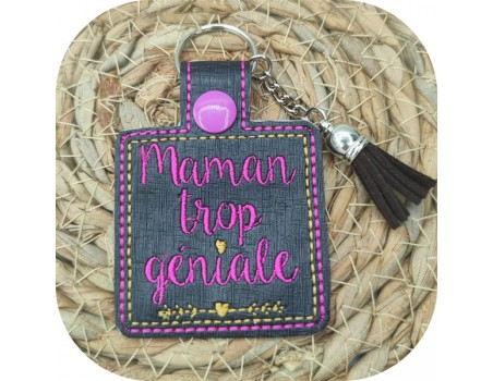 machine embroidery design  awesome mom keychain ith