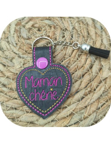 machine embroidery design darling mom keychain ith