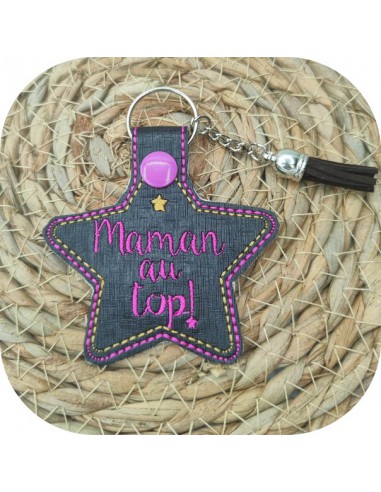 machine embroidery design mom on top keychain ith