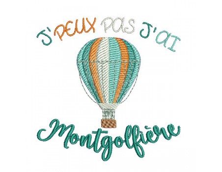 Instant download machine embroidery design I can not hot air balloon