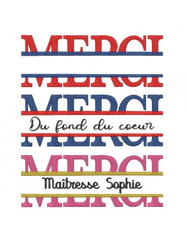 Instant download machine embroidery design customizable merci