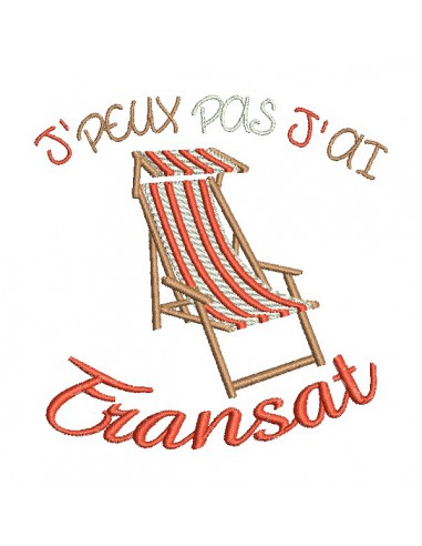 Instant download machine embroidery design I can not deckchair