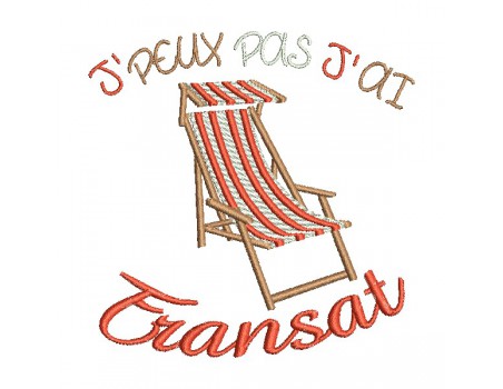 Instant download machine embroidery design I can not deckchair