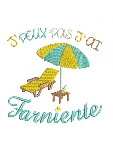 Instant download machine embroidery design I can not sunbathing