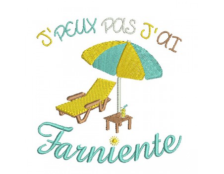Instant download machine embroidery design I can not sunbathing