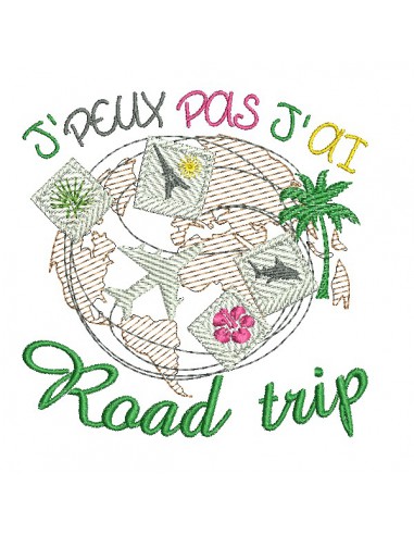 Motif de broderie machine road trip