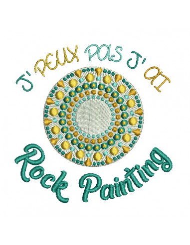 Motif de broderie machine rock painting