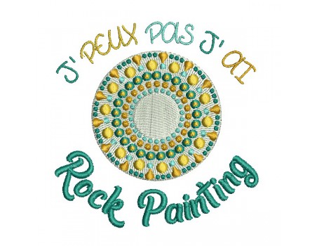 Instant download machine embroidery design I can not rock painting