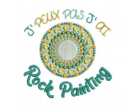 Motif de broderie machine rock painting