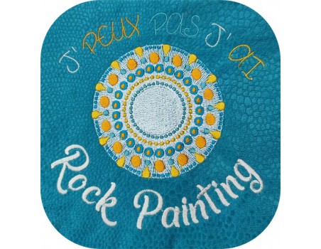 Instant download machine embroidery design I can not rock painting