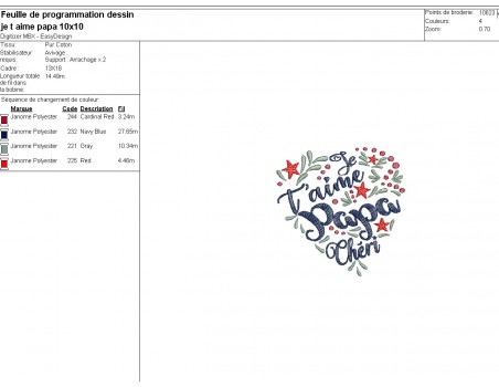 Instant download machine embroidery design  I love dad