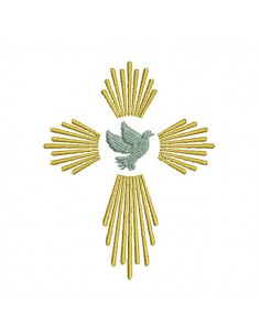 Motif de broderie machine croix colombe