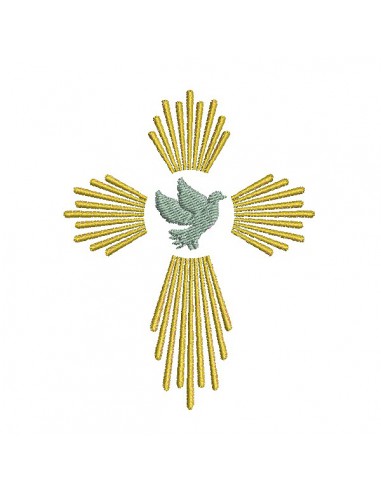 Porte-clés Croix Colombe personnalisé Baptême Communion Confirmation