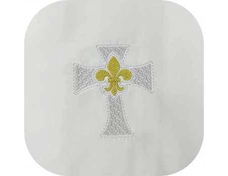 Instant download machine embroidery design lily religious cross