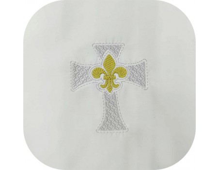 Motif de broderie machine croix lys