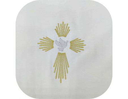 Instant download machine embroidery design dove religious cross