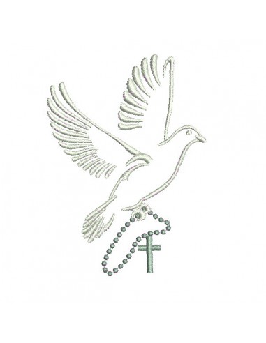Instant download machine embroidery design dove rosary