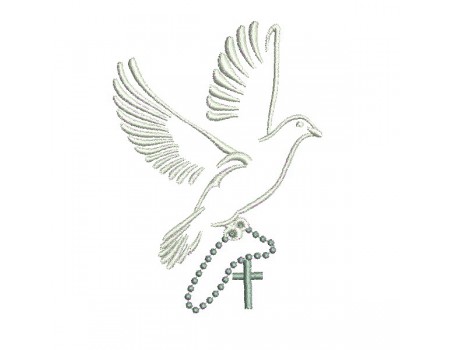 Instant download machine embroidery design dove rosary