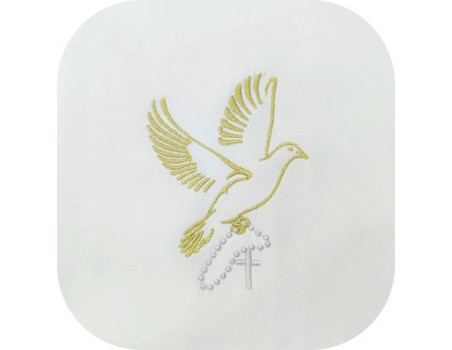 Instant download machine embroidery design dove rosary