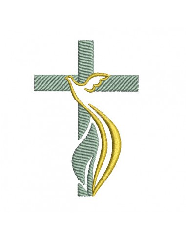 Instant download machine embroidery design religious dove cross