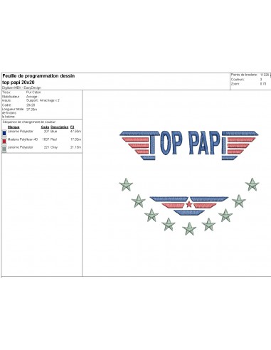 Embroidery Design Machine Top Grandpa