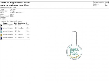 machine embroidery design  super dad keychain ith