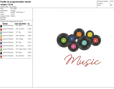 motif de broderie machine  vinyles