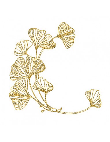 Instant download machine embroidery design frame  ginkgo biloba