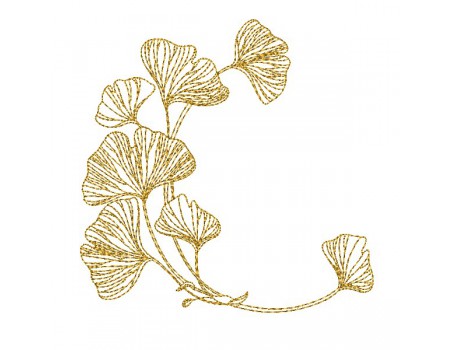 Instant download machine embroidery design frame  ginkgo biloba