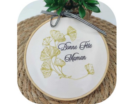 Instant download machine embroidery design frame  ginkgo biloba